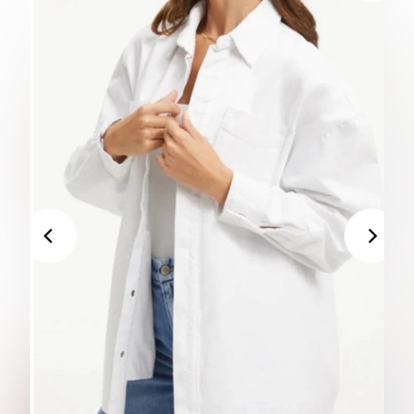 Brand new Good American Oversized Shacket in 00/0, White - Picture 1 of 6